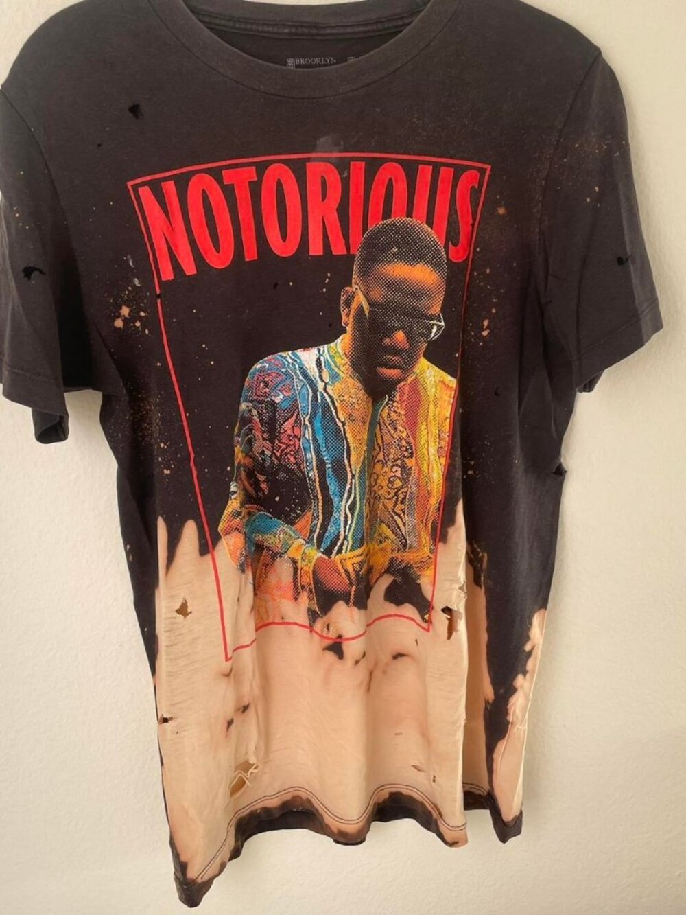 Brooklyn Mint Notorious BIG distressed bleached graphic tee